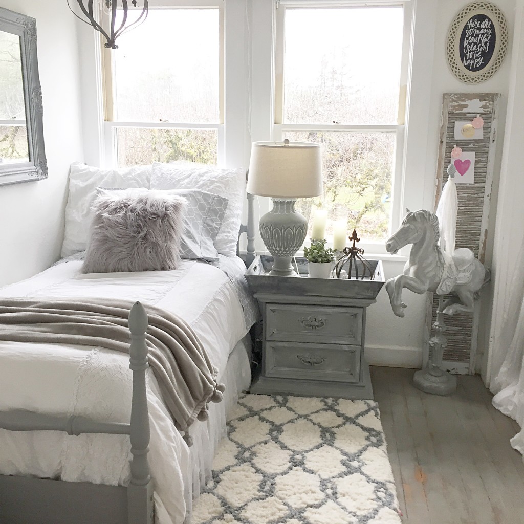 grey girls bedroom