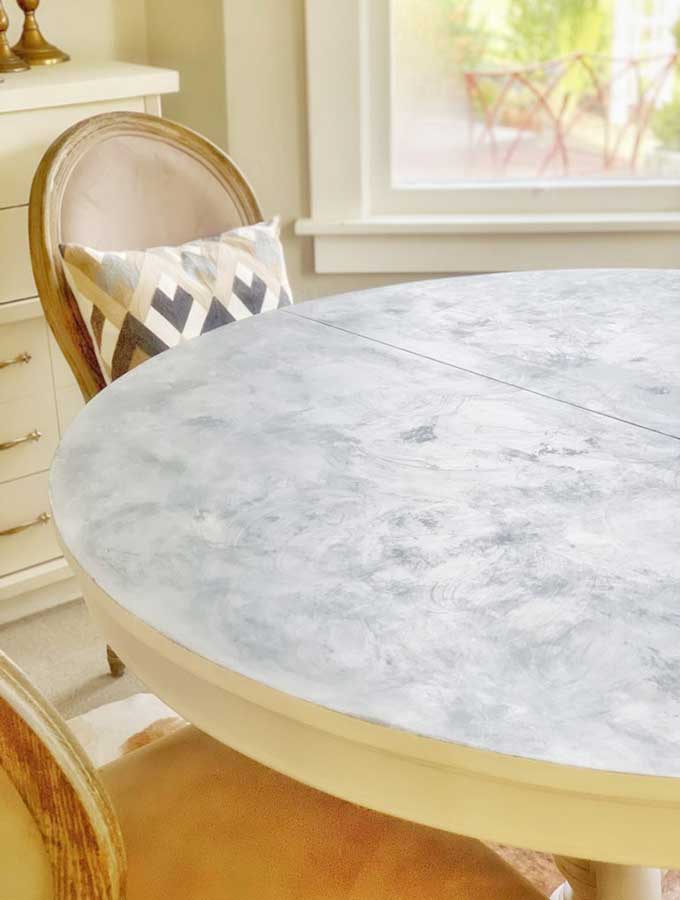 Faux Marble Chalk Painted Table Top Tutorial – Hallstrom Home