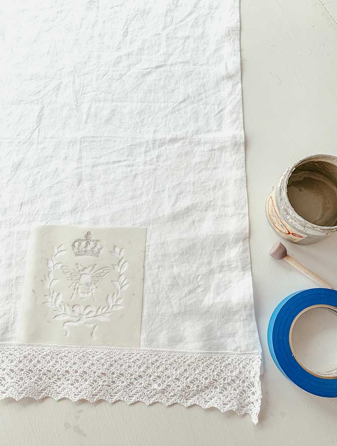Stencil Tea Towel Tutorial with Chalk Paint – Hallstrom Home