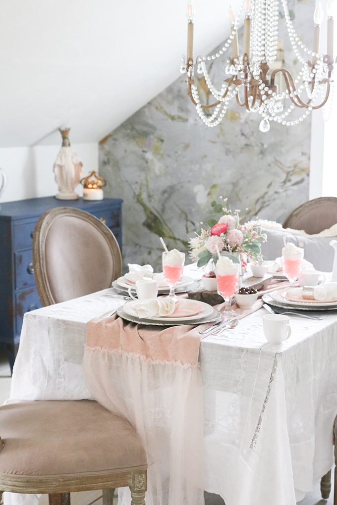 Rustic French Valentine Tablescape For A Setting Of Four