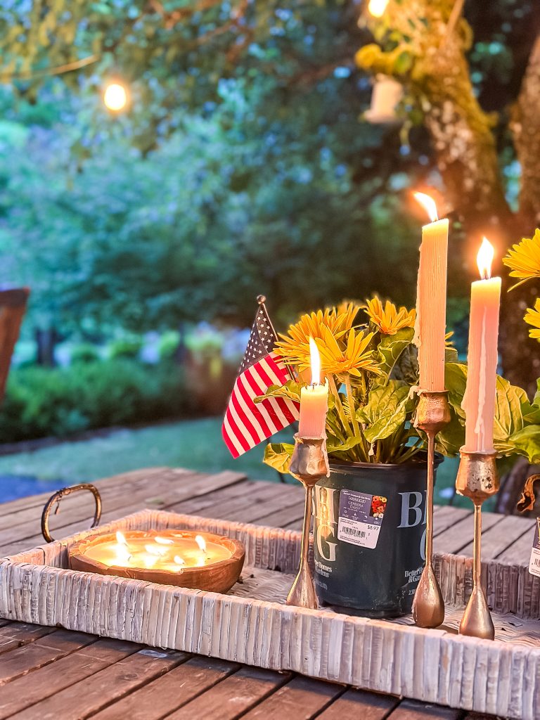 DIY 4th of July Table/holiday decor/independence day/4th of july/holiday table/party decor/diy tablescape/easy table setting/hallstromhome